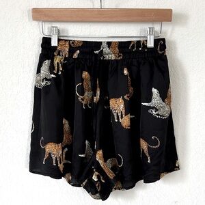 Mable • Satin Cheetah High Waisted Shorts